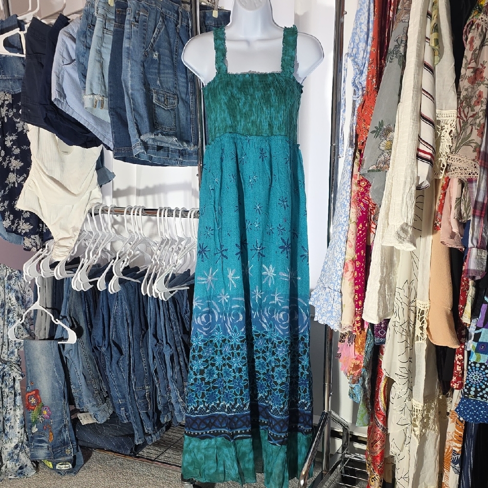 Jasmine Teal & Aqua Floral Maxi Dress